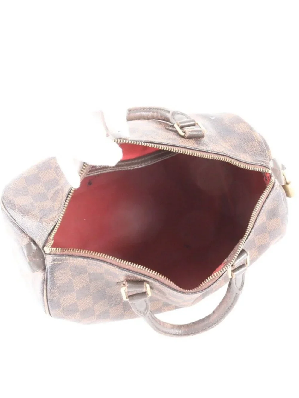 Louis Vuitton Damier Speedy 30 Leather Tote Bag Shoulder
